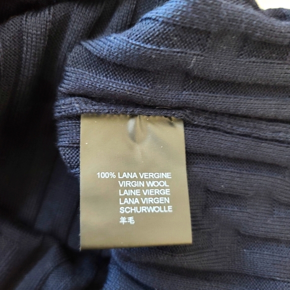 Corneliani Men's Virgin Wool Ribbed Navy Blue Jumper Sweater - Picture 8 of 15